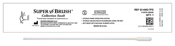 NEW – Sterile Sample Collection Swabs, 6" Narrow Sock Tip (Case of 1,500) | SKU 53-4582-TFS-CS
