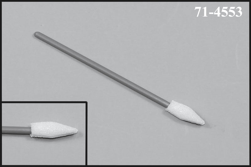 (Caisse de 2 500 écouvillons) 71-4553: écouvillon de 2,83 po de longueur totale avec gant en mousse en forme de lance sur une poignée conique en polypropylène.