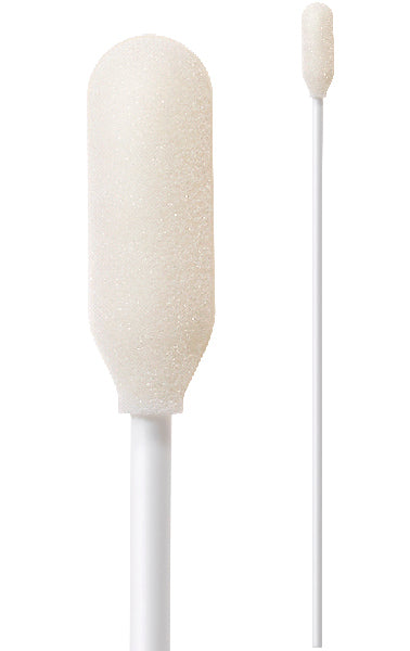 71-4515.1: 6.093” Overall Length Swab with Long Foam Mitt and Polypropylene Handle designed with extra reach on a flexible stem-style handle for industrial cleaning, deburring, and more.