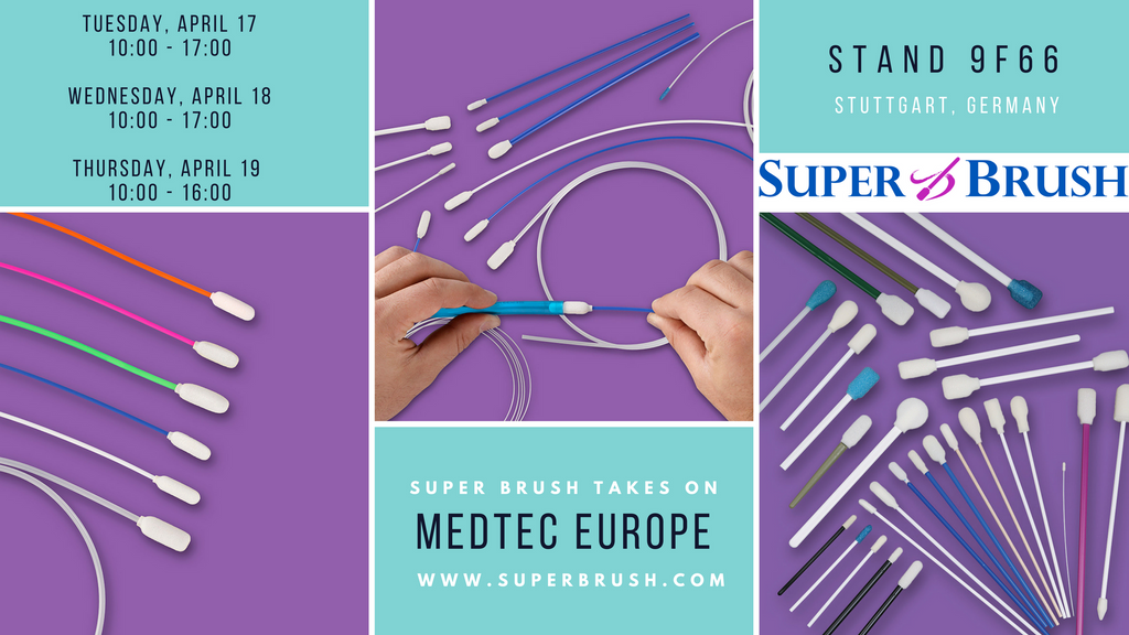 Super brush to exhibit at Medtec Europe, 17.–19. dubna 2018, Messe Stuttgart, Německo Stánek 9F66