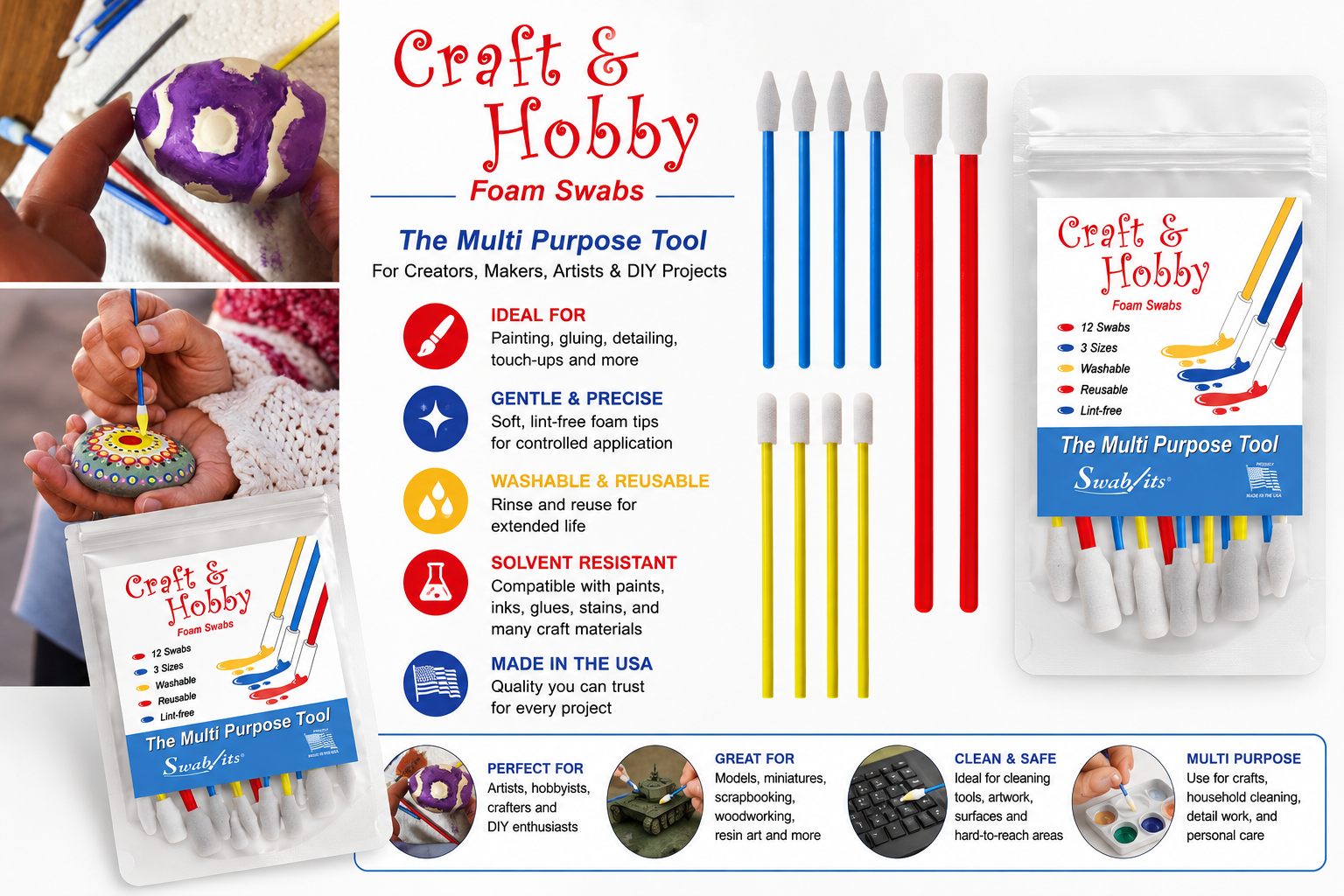 Swab-its Craft and Hobby Foam Swabs