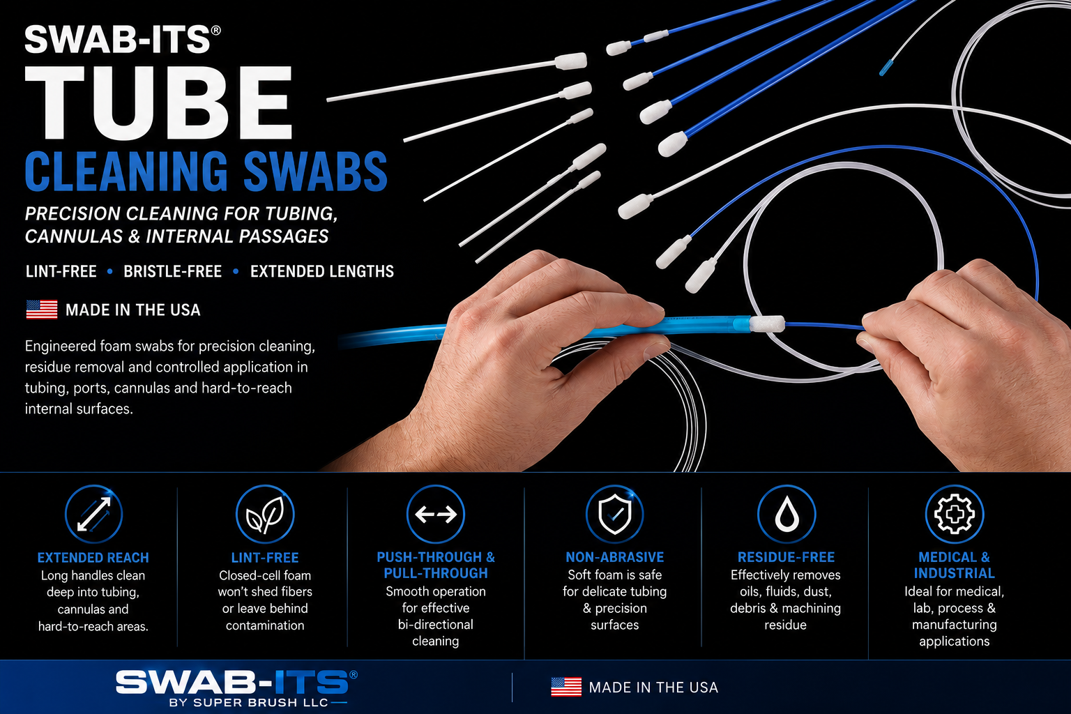 Swab-its Tube Cleaning and Mold Cleaning Swabs