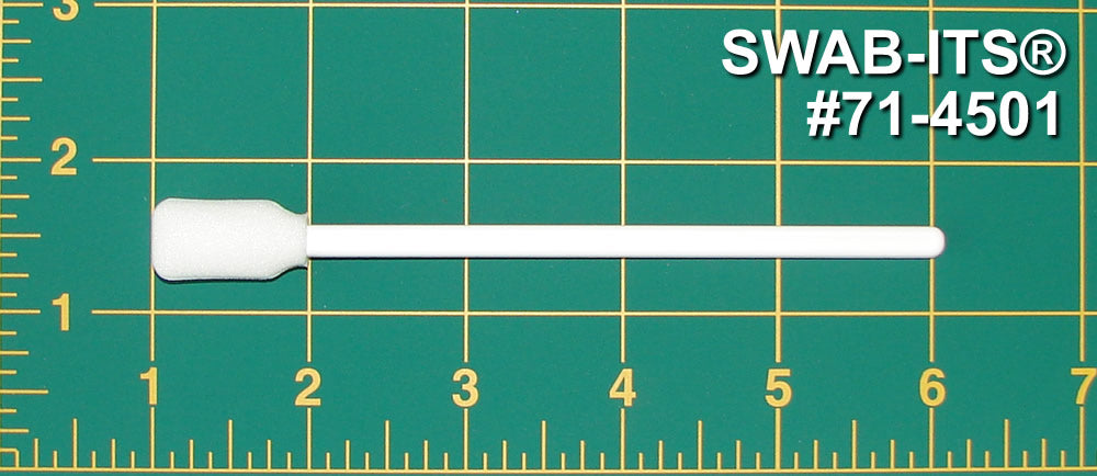 71-4501: 5.063” Overall Length Foam Swab with Narrow Rectangular Foam Mitt and Polypropylene Handle