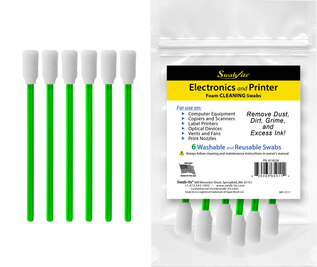 Swab-its® Printer &amp; Electronics Cleaning Foam Swabs – 6 Bag Case | 87-8228-HW