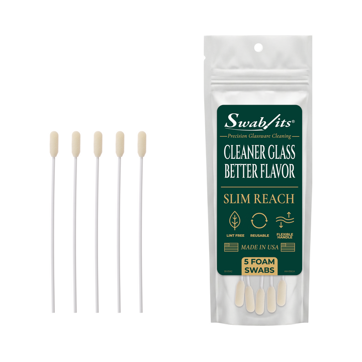 Swab-its® Slim Reach Glass &amp; Bong Cleaning Foam Swabs – 5 Pack (Case of 6)