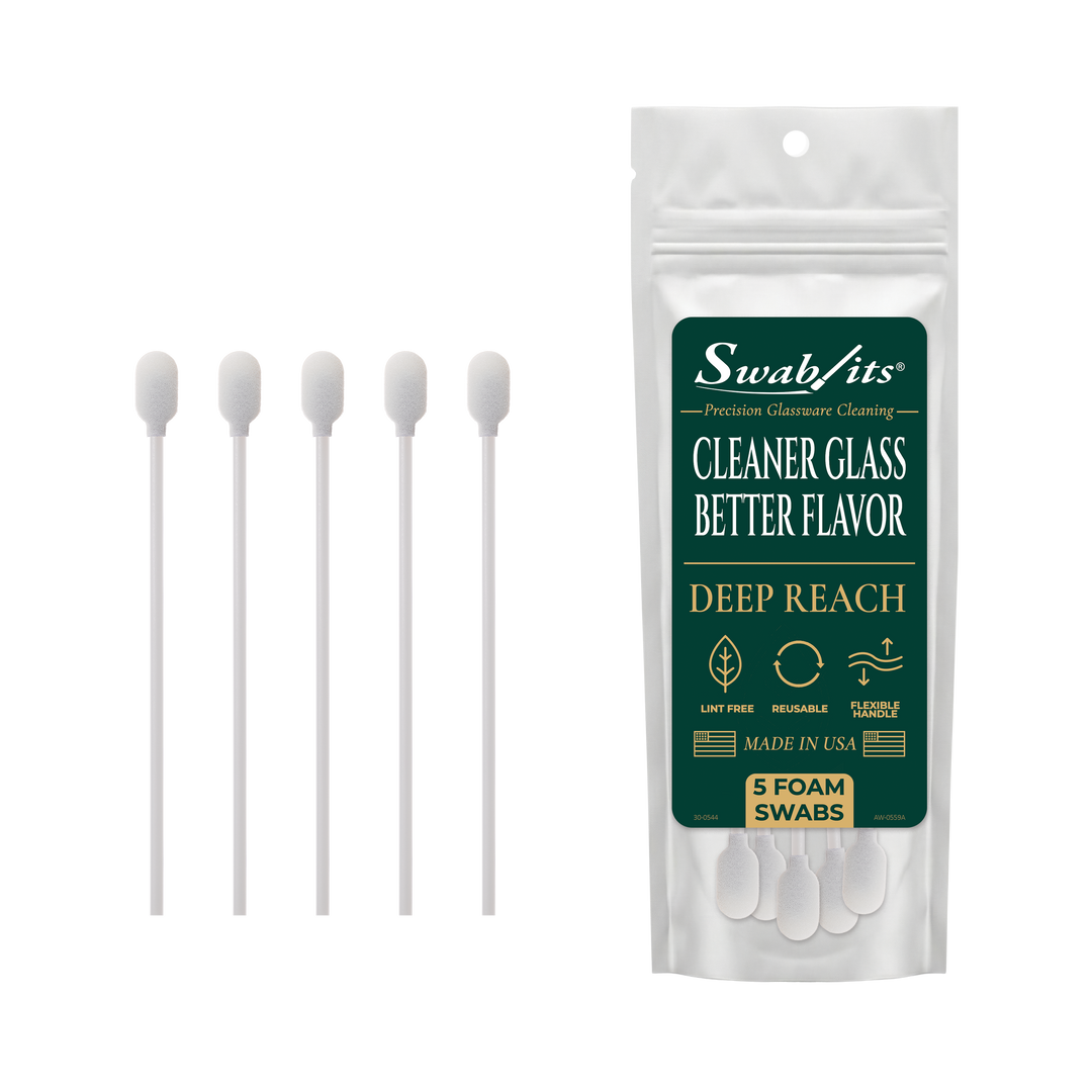 Swab-its® Deep Reach Glass &amp; Bong Cleaning Foam Swabs – 5 Pack (Case of 6)