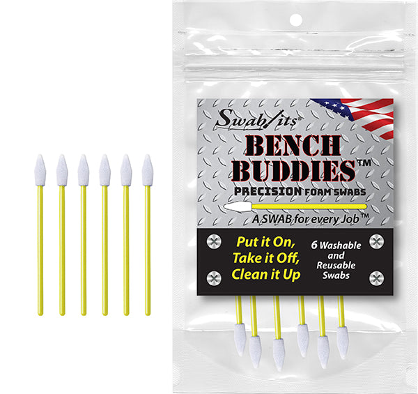 Swab-its® Bench Buddies® Lint-Free Precision Foam Swabs – 6-Piece Pack | 87-8229