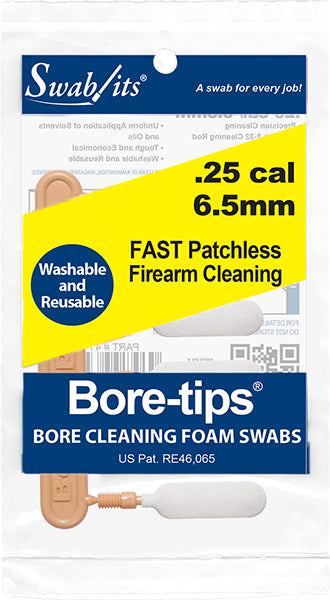 .25cal / 6.5mm Bore-tips® Gun Cleaning Swabs – Lint-Free Barrel Cleaning | 41-6501