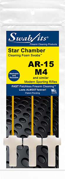 (Pojedyncza torba) AR-15 / M4 Modern Sport Rifle (MSR) Star Chamber Cleaning Foam Swabs ™ firmy Swab-its®: 43-5556