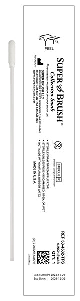 (New) Case of 1,500 Swabs - 6" Narrow Sock Tip Sterile Sample Collection Swab: 53-4582-TFS-CS