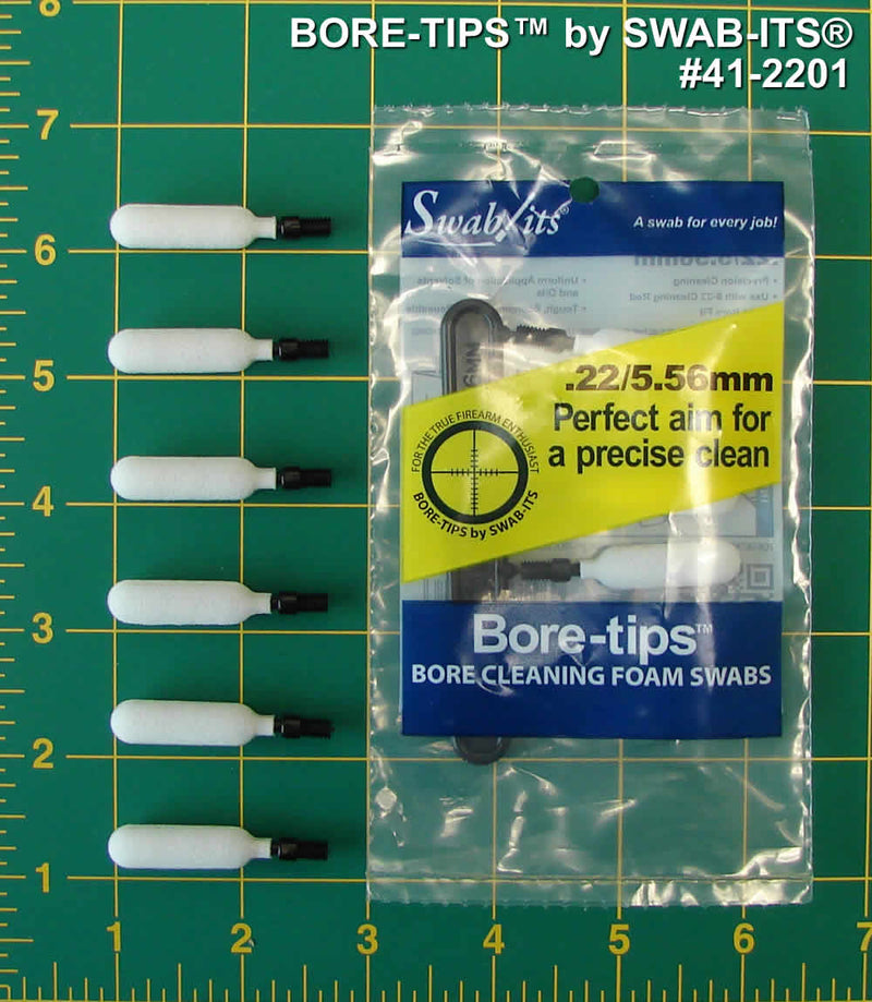 (12 Bag Case) .22cal/.223cal/5.56mm Gun Cleaning Bore-tips® by Swab-its: Barrel Cleaning Swabs: 41-2201-12CS