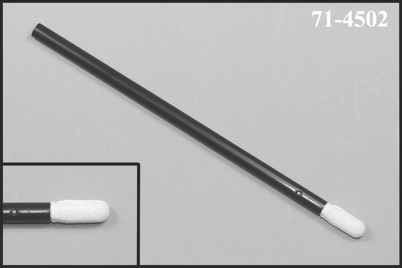 (Caja de 5000 hisopos) 71-4502: hisopo de espuma de 4.125 ”de longitud total con manopla de espuma con punta flexible pequeña y mango de polipropileno