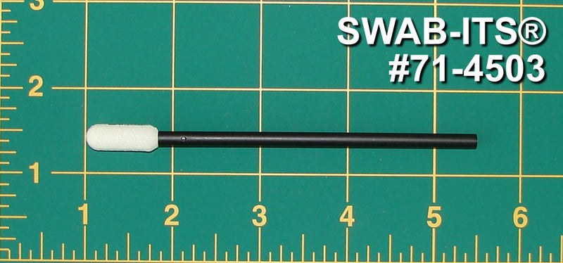 (Caja de 2.500 Swabs) 71-4503: 4.438" Swab de espuma de longitud total con mit de espuma de punta flexor grande y mango de polipropileno