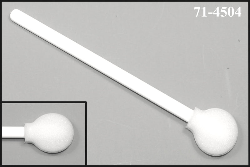 71-4504: Hisopo de espuma de 5.125 ”de longitud total con manopla de espuma circular y mango de polipropileno