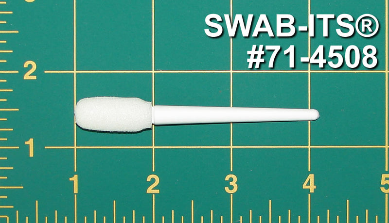 (Bag of 500 Swabs) 71-4508: 3.125” Overall Length Swab with Thick Rectangular Foam Mitt and Polypropylene Handle