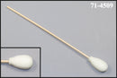 (Sachet de 50 écouvillons) 71-4509: écouvillon de 6 po de longueur totale avec gant en forme de larme sur coton-tige et manche en bois de bouleau