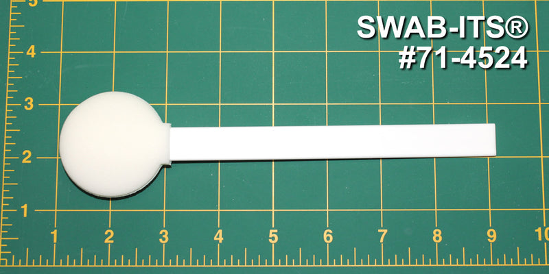 71-4524: 8” Overall Length Swab with Large Circular Foam Mitt and Polypropylene Handle