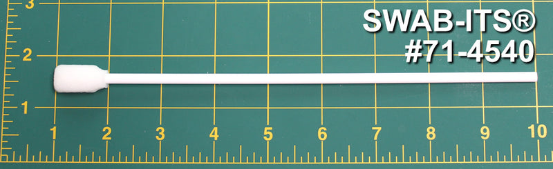 （50本の綿棒の袋）71-4540：非常に長いポリプロピレンハンドルに長方形のフォームミットが付いた全長9インチの綿棒