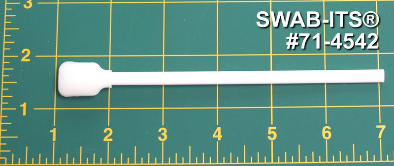 71-4542: 6” overall length swab with wide rectangular foam mitt and polypropylene handle.
