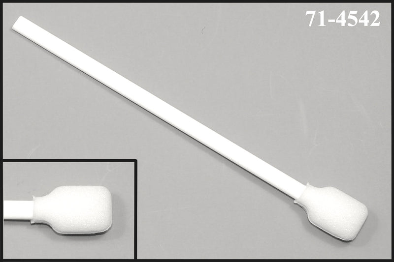 (Bag of 50 Swabs) 71-4542: 6” overall length swab with wide rectangular foam mitt and polypropylene handle.