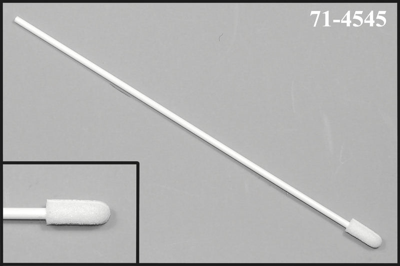 (Case of 5,000 Swabs) 71-4545: 6” overall length swab with small foam mitt and polypropylene handle.