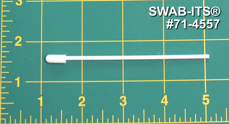 （50本の綿棒の袋）71-4557：ポリプロピレンハンドルに小さなフォームミットが付いた全長4インチの綿棒