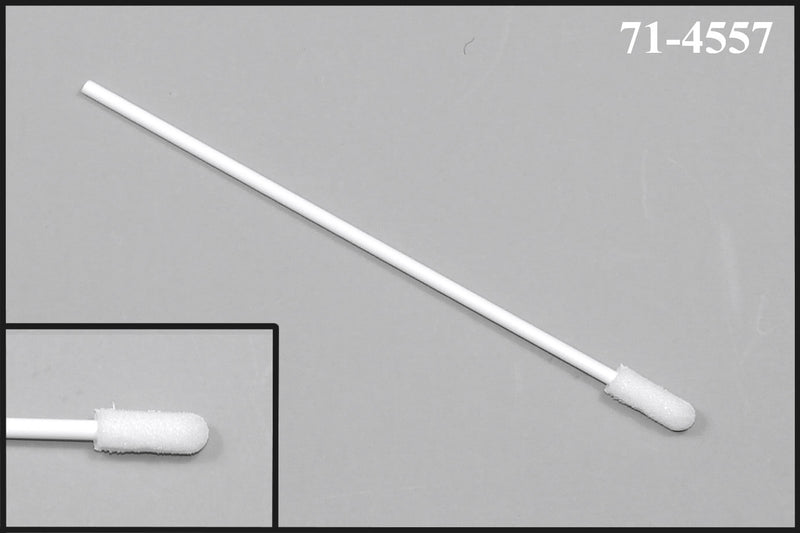 (Pytel 500 tamponů) 71-4557: Tampon o celkové délce 4 ”s malou pěnovou rukavicí na polypropylenové rukojeti