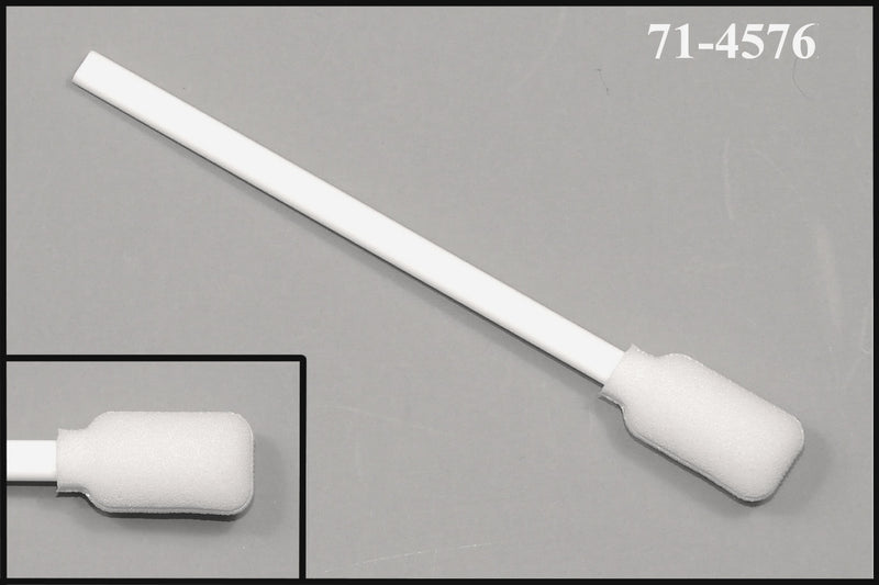 71-4576: 4.06” Rectangular Foam Mitt Swab on Extruded Polypropylene Plastic Handle