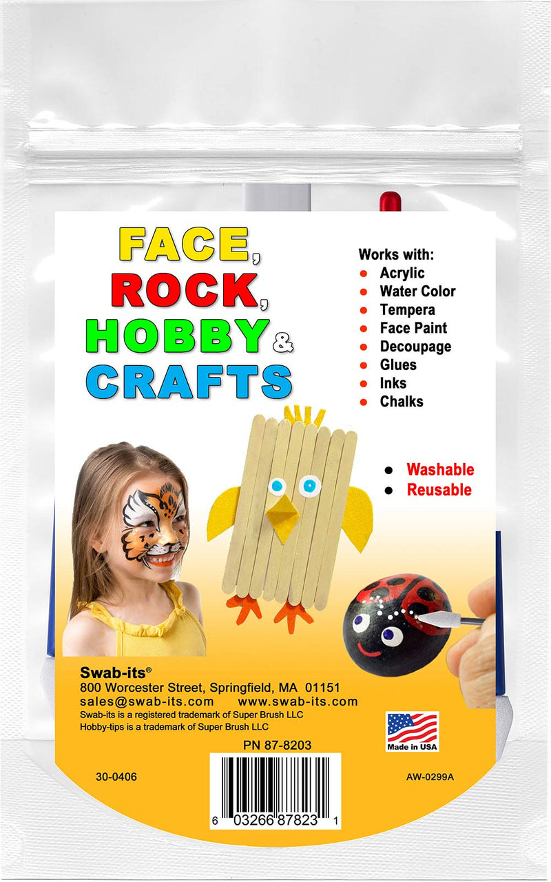 Swab-its® Hobby-Tips™ 20-Piece Premium Applicator Kit Foam Tipped Crafting Applicators - Face, Rock, Hobby, Painting, Crafts