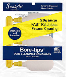 (12 Bag Case) 20 Gauge Gun Cleaning Bore-tips® by Swab-its® Barrel Cleaning Swabs: 41-0020-12-2