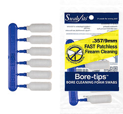 (12 Bag Case) .357cal/.38cal/.380cal/9mm Gun Cleaning Bore-tips® by Swab-its®: Barrel Cleaning Swabs: 41-0901-12CS