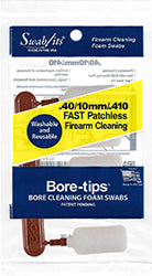 (12 Bag Case) .40cal/.44cal/10mm/410 Gauge Gun Cleaning Bore-tips® by Swab-its®: Barrel Cleaning Swabs: 41-4001-12CS