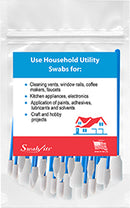 Swab-its® 24-piece Package of Household Utility Foam Swabs: 87-8201