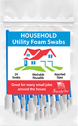 Swab-its® 24-piece Package of Household Utility Foam Swabs: 87-8201