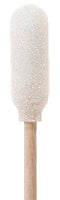 (Bag of 500 Swabs) 71-4507: 6” Overall Length Foam Swab with Narrow Foam Mitt Over Cotton Bud and Birch Wood Handle