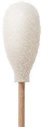 71-4509: 6” Overall Length Swab with Teardrop Shaped Mitt Over Cotton Bud and Birch Wood Handle