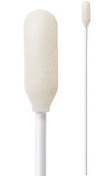 74-0106: 9.5" 0.19” 100PPI Polyurethane Foam Swab wide head designed for best absorption of fines and dust on a flexible  handle for medical and industrial cleaning, deburring, and more.