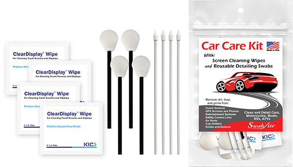 Swab-its® 12-piece Car Care Kit with Screen Wipes &amp; Reusable Detailing Swabs: 87-8210