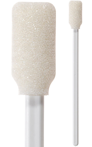 71-4501: 5.063” overall length foam swab with narrow rectangular foam mitt and polypropylene handle