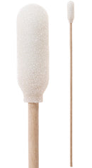 71-4507: 6” overall length foam swab with narrow foam mitt over cotton bud and birch wood handle