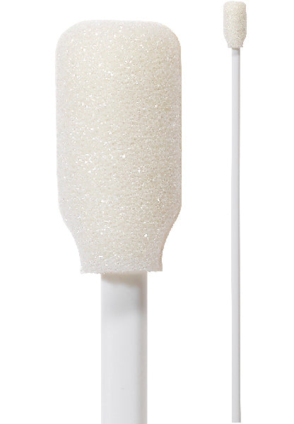 71-4540: 9” overall length swab with rectangular foam mitt on an extra-long polypropylene handle designed with extra reach for industrial cleaning, deburring, and more.