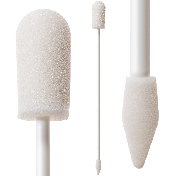 71-4543: 6.34” overall length swab with double-ended foam mitts on a polypropylene handle