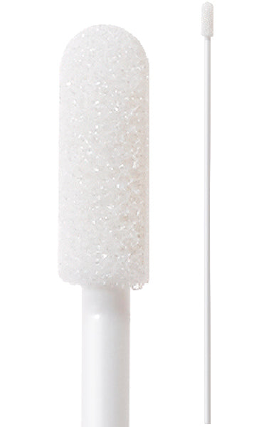 71-4545: 6” overall length swab with small foam mitt and polypropylene handle. designed with extra reach on a flexible handle for industrial cleaning, deburring, and more.