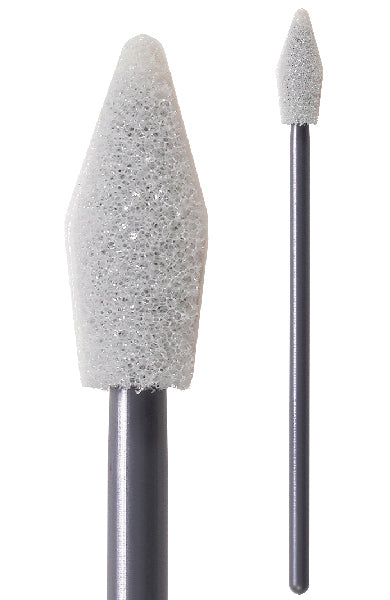 (Case of 5,000 Swabs) 71-4553: 2.83” overall length swab with spear-shaped foam mitt on a tapered polypropylene handle.
