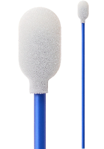 71-4562: 5.875 Overall Length Swab with Bulb-Shaped Foam Mitt on a Polypropylene Handle designed with extra reach on a flexible  handle for medical and industrial cleaning, deburring, and more.