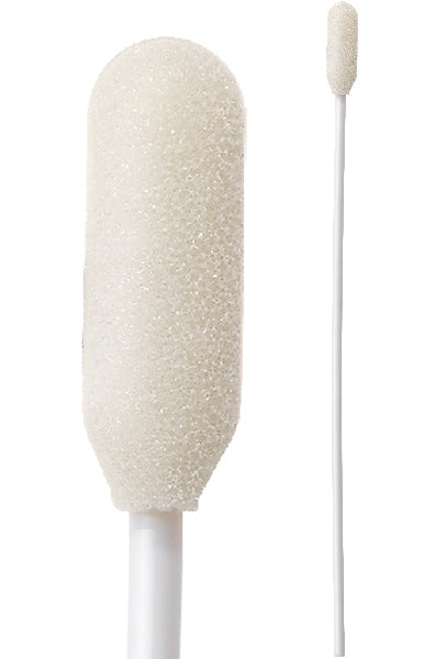 71-4582: 5.970” Overall Length Swab with Narrow Foam Mitt on a Polypropylene Handle designed with extra reach on a flexible stem-style handle for industrial cleaning, deburring, and more.