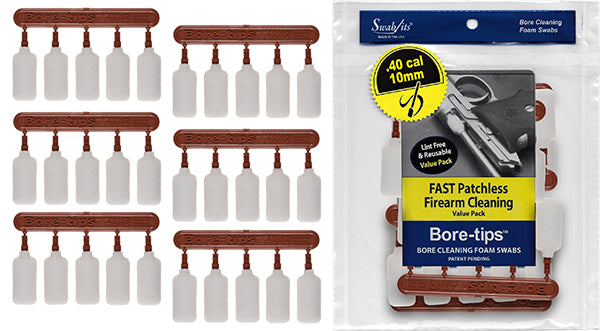 .40cal/.44cal/10mm/410 Gauge Gun Cleaning Bore-tips® by Swab-its®: Barrel Cleaning Swabs: 41-4001