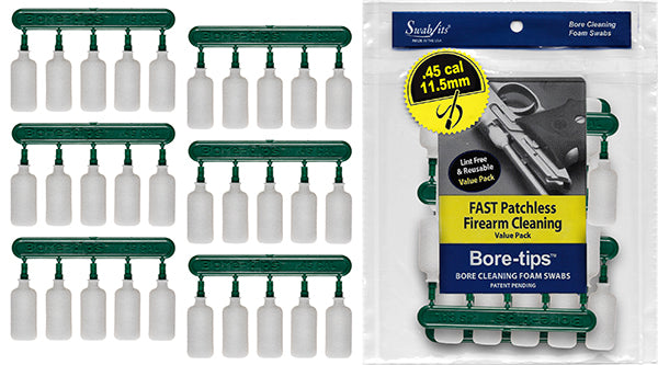 .45cal Gun Cleaning Bore-tips® by Swab-its®: Barrel Cleaning Swabs: 41-4501